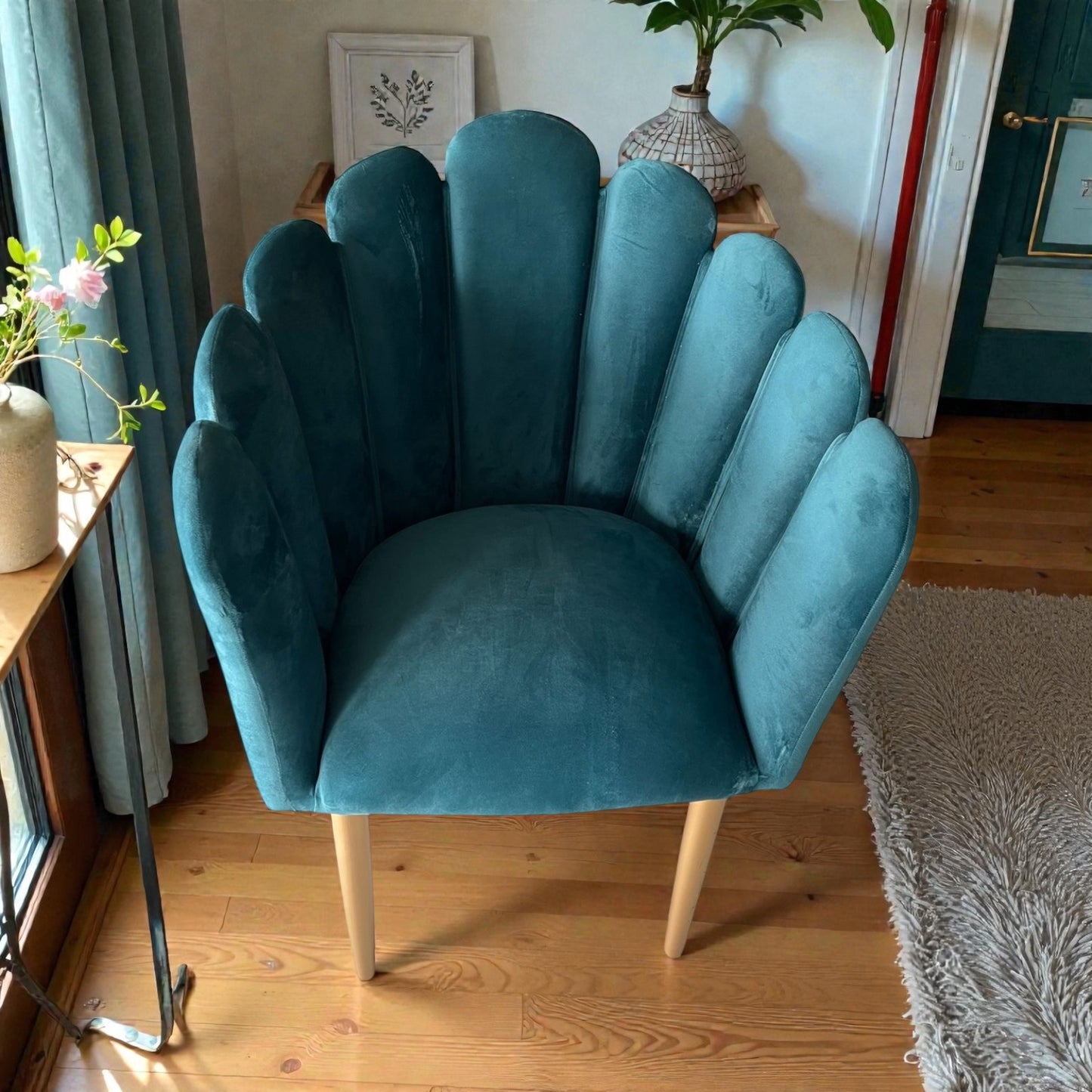 Flower Chairs Set With Round Table